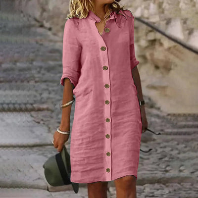 Hannika | Casual Midi Shirt Dress