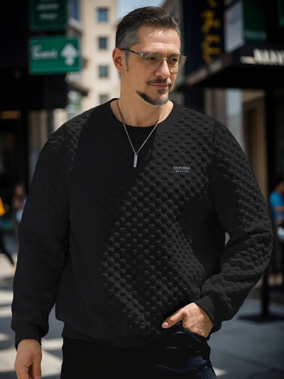 Alfie | Mesh Textured Crew Neck Sweatshirt